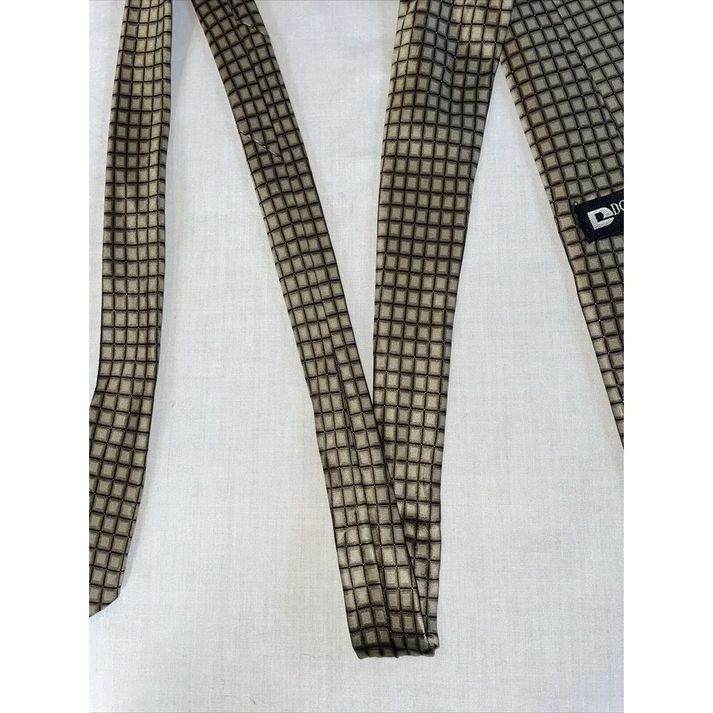 Don Loper Beverly Hills Dress Tie Mens Size 62” Gold Geometric 100% Silk Formal